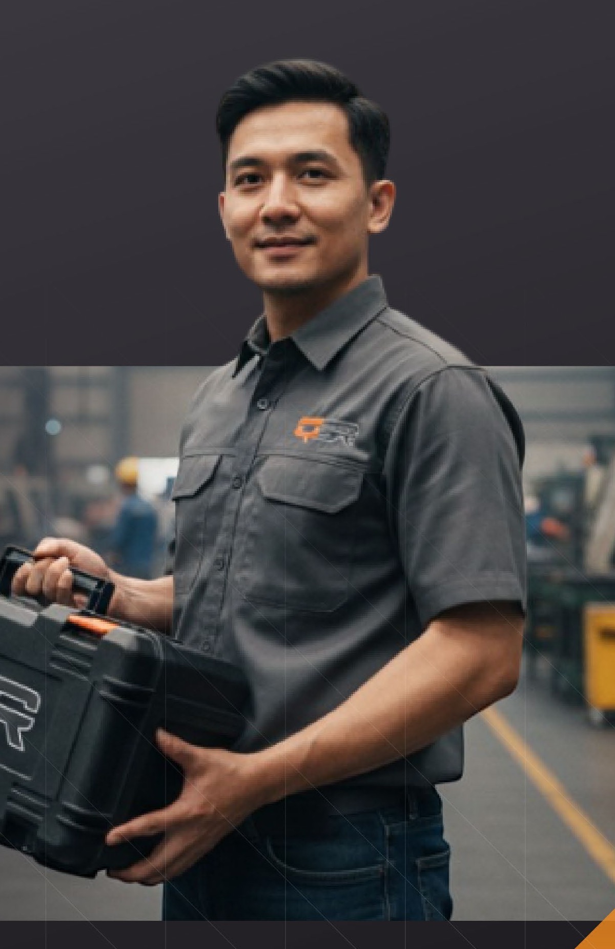 Tim Qualitek membawa peralatan untuk kebutuhan industri